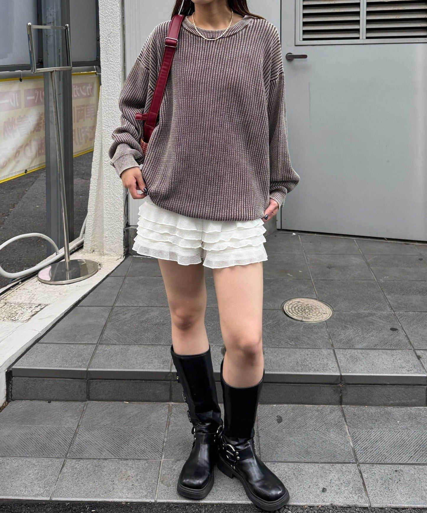 石洗針織套頭衫