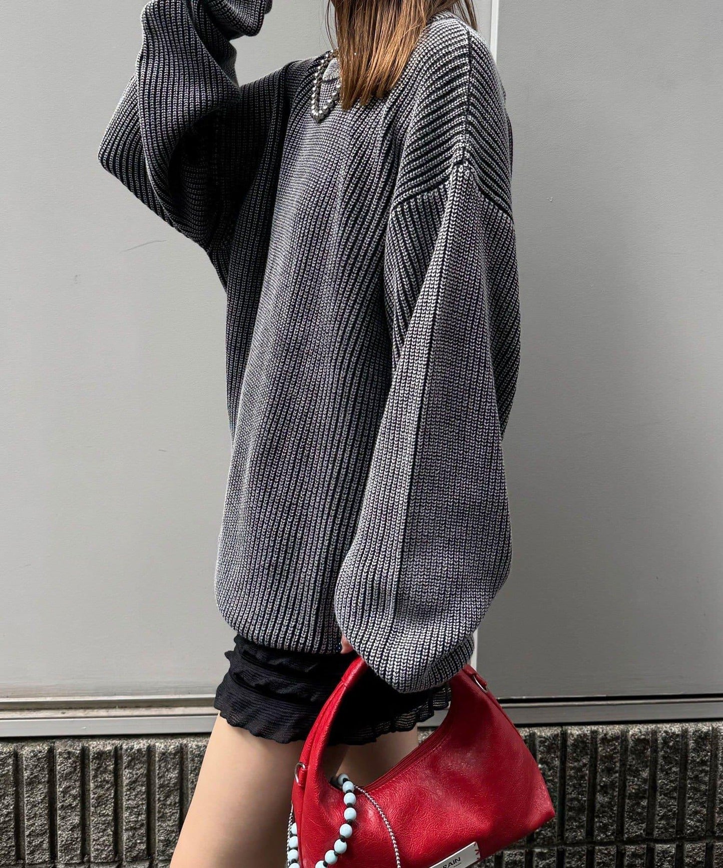 石洗針織套頭衫