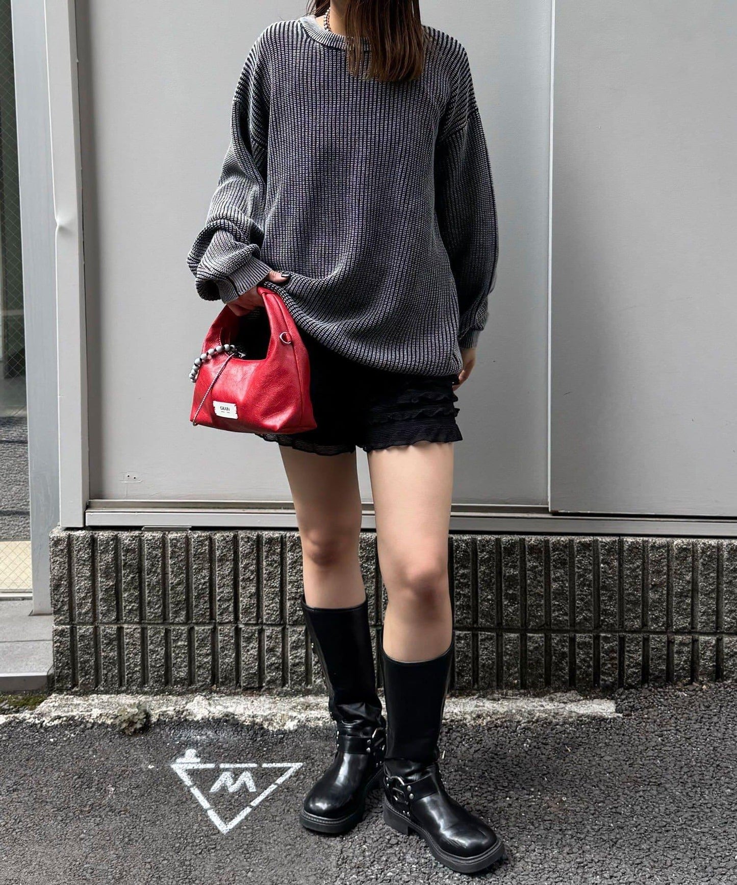 石洗針織套頭衫