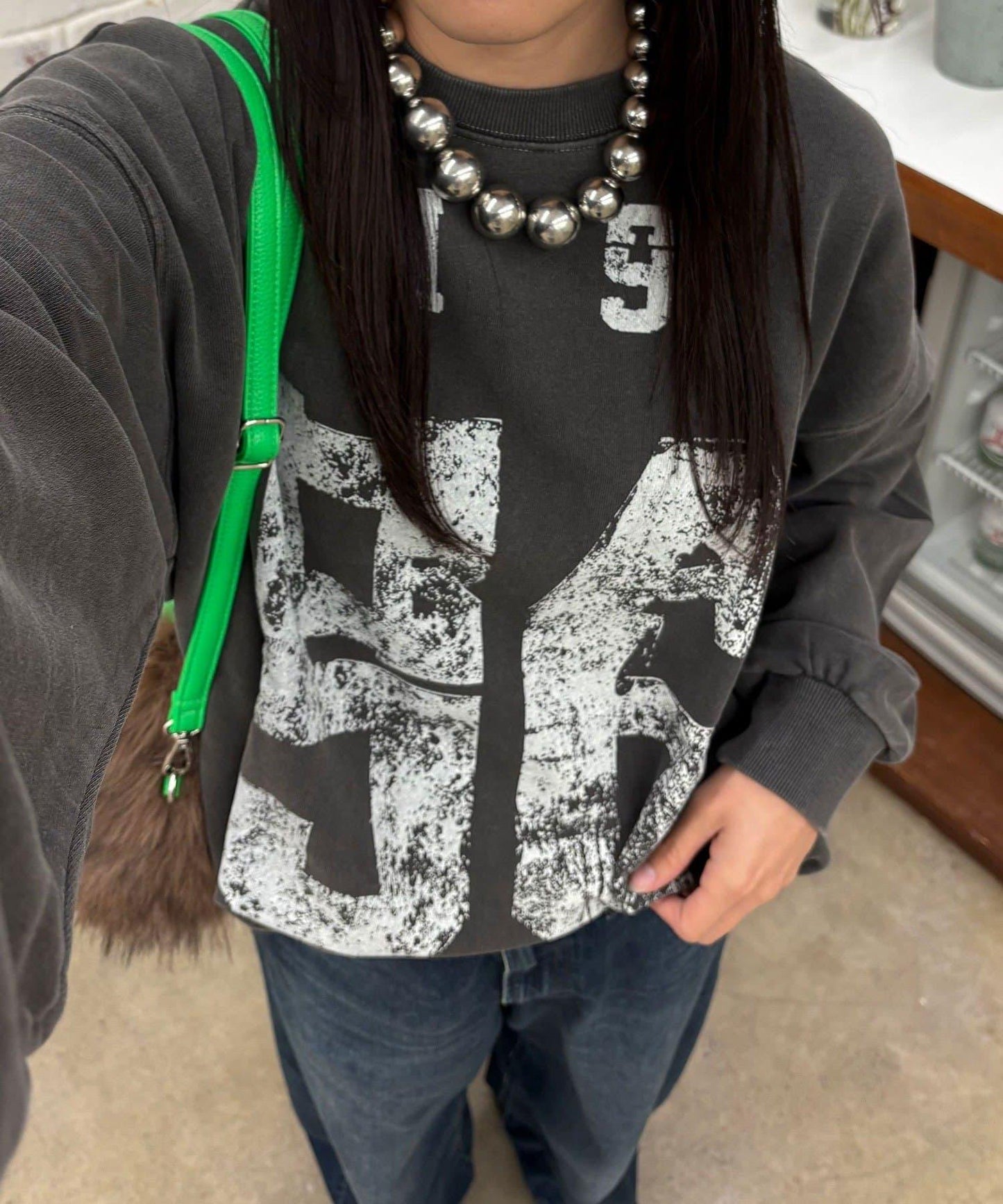 拼接印花水洗衛衣