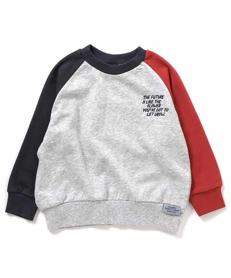 拼色插肩袖單點裝飾衛衣