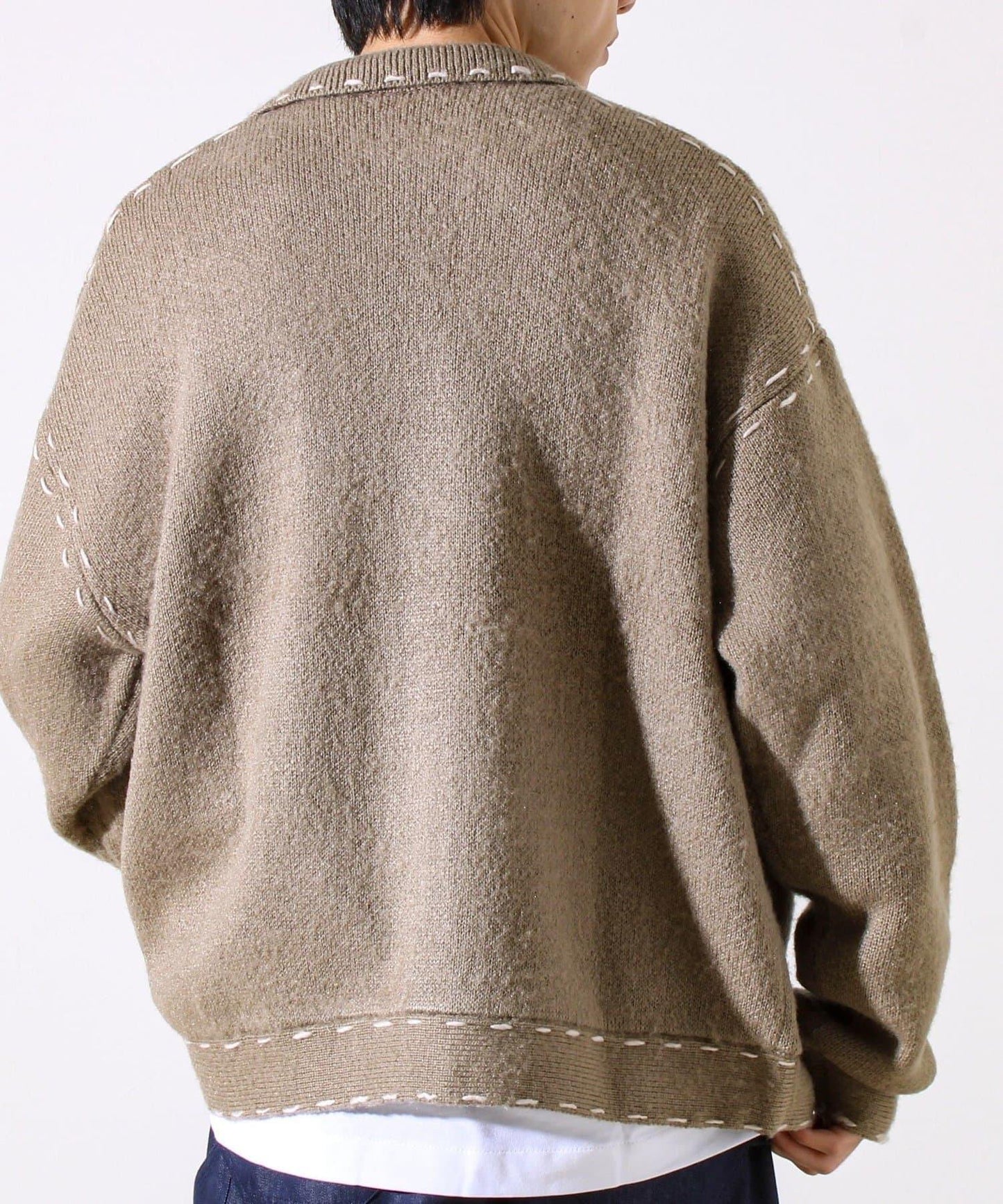 【男女同款】手工縫線針織夾克