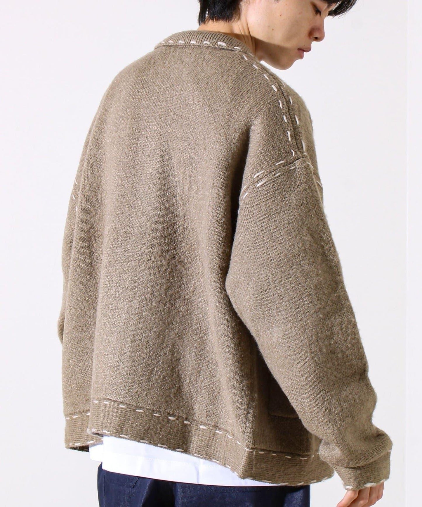 【男女同款】手工縫線針織夾克