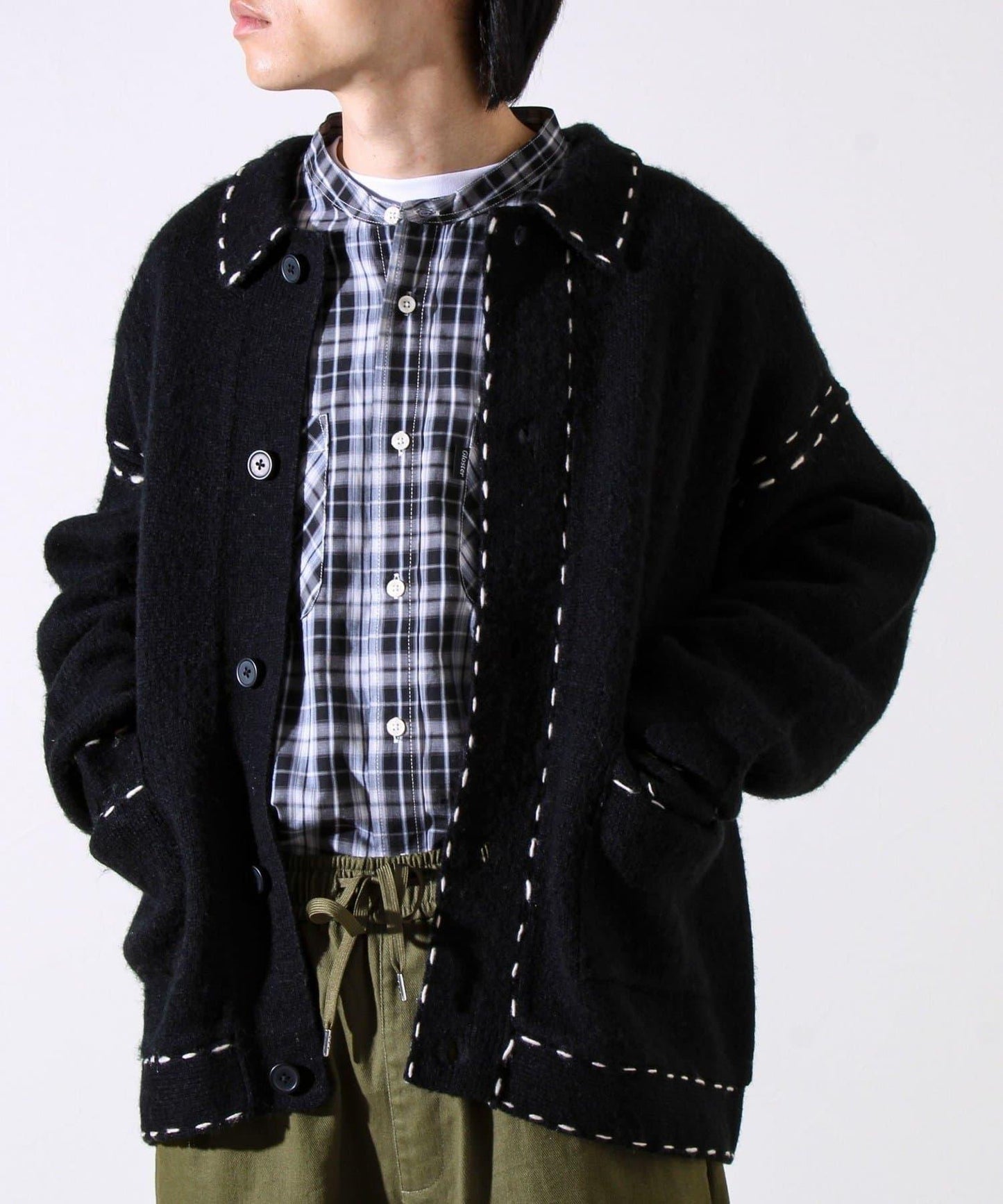 【男女同款】手工縫線針織夾克