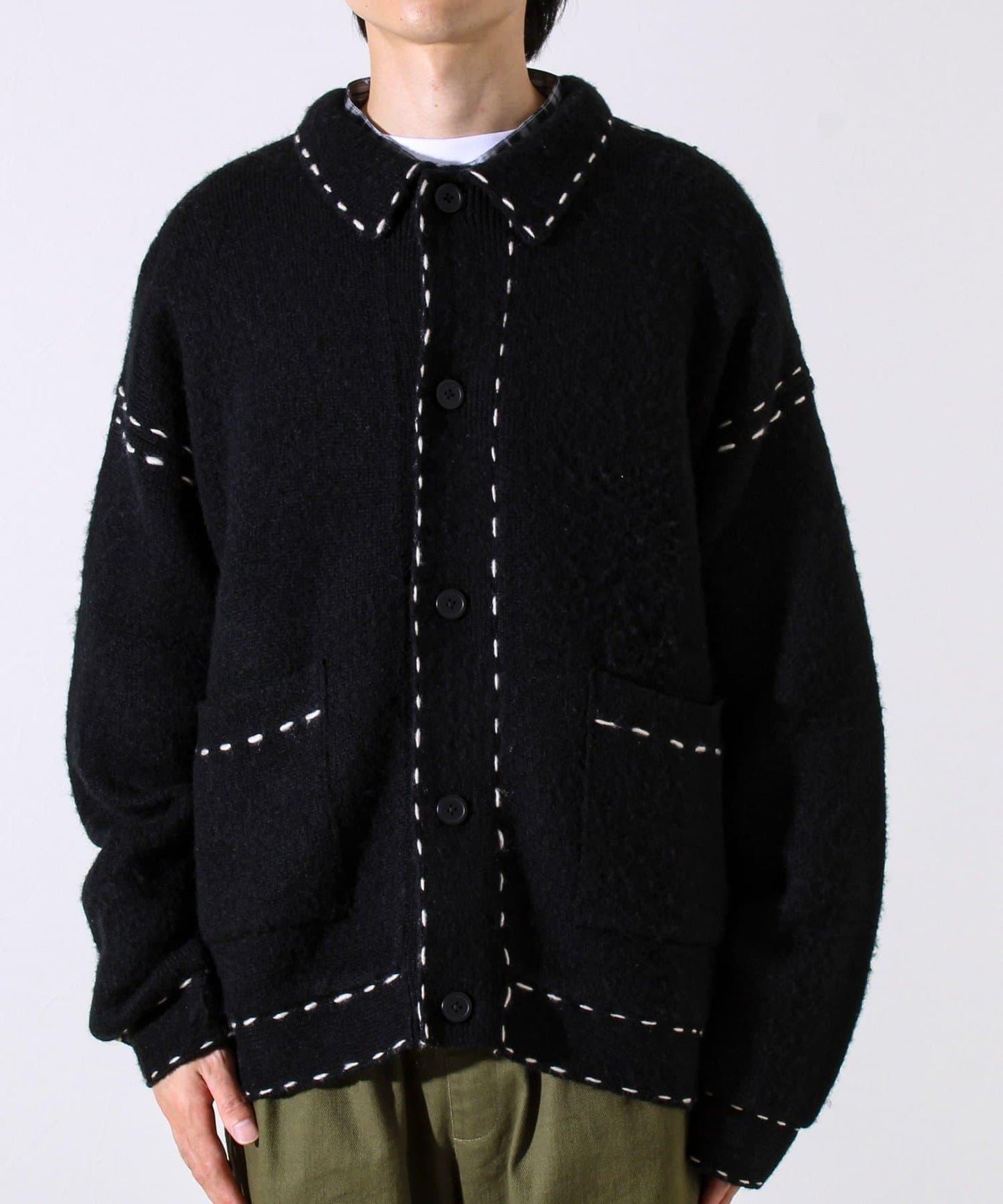 【男女同款】手工縫線針織夾克