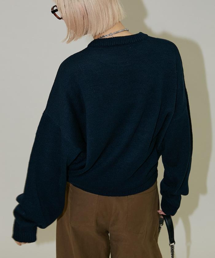 花呢花朵套頭針織衫