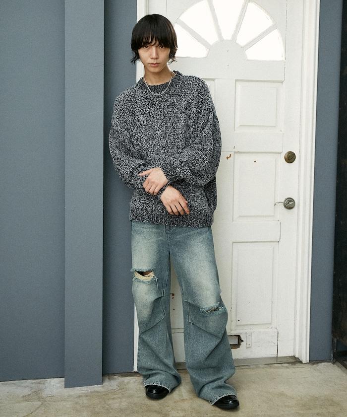 毛圈紗圓領針織衫