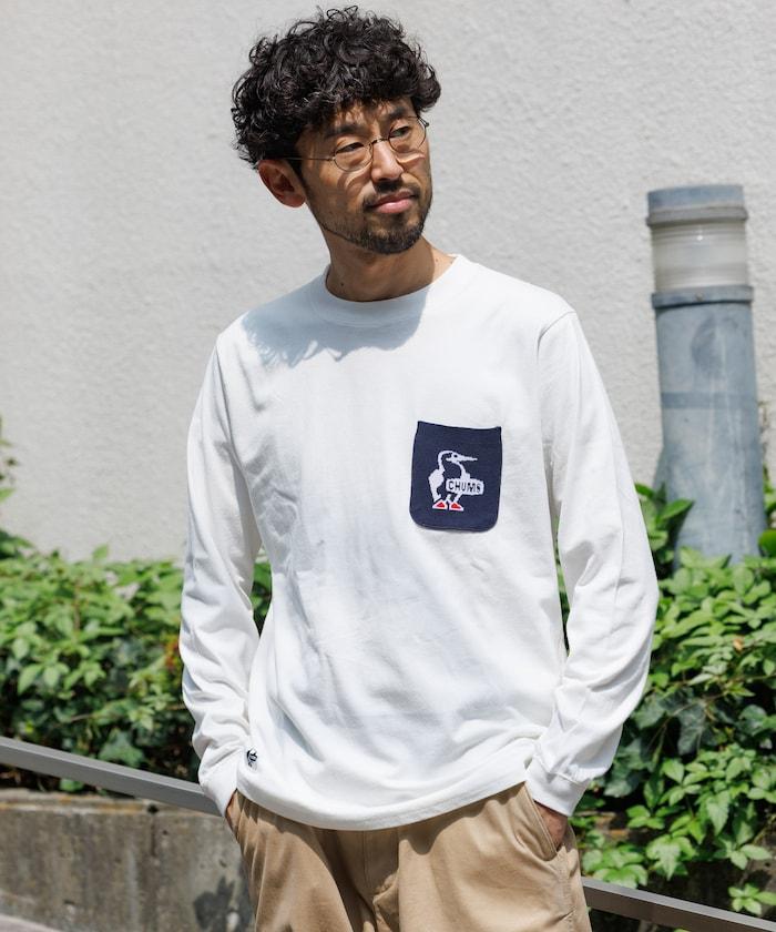 CHUMS×FREAK'S STORE特別款 Booby Bird針織口袋圓領長袖T恤
