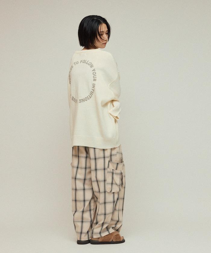 衛衣風格字母針織衫 / 提花針織衫