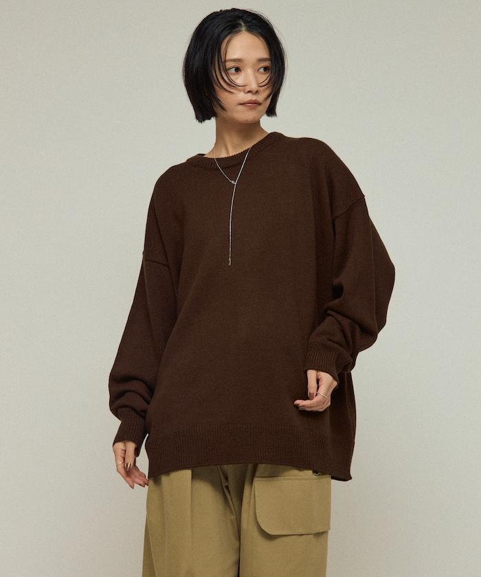 衛衣風格字母針織衫 / 提花針織衫