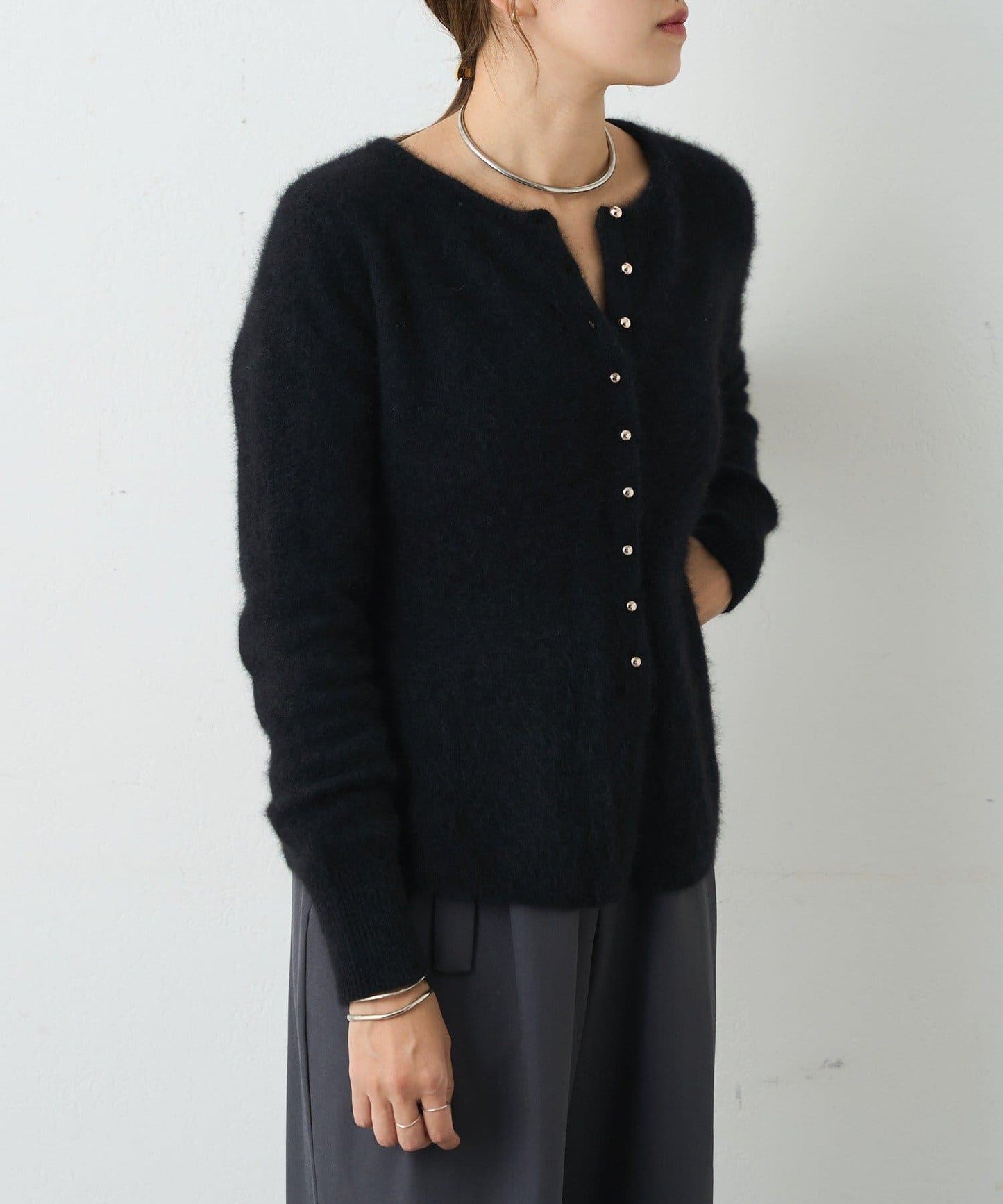 貉毛荷葉邊開衫