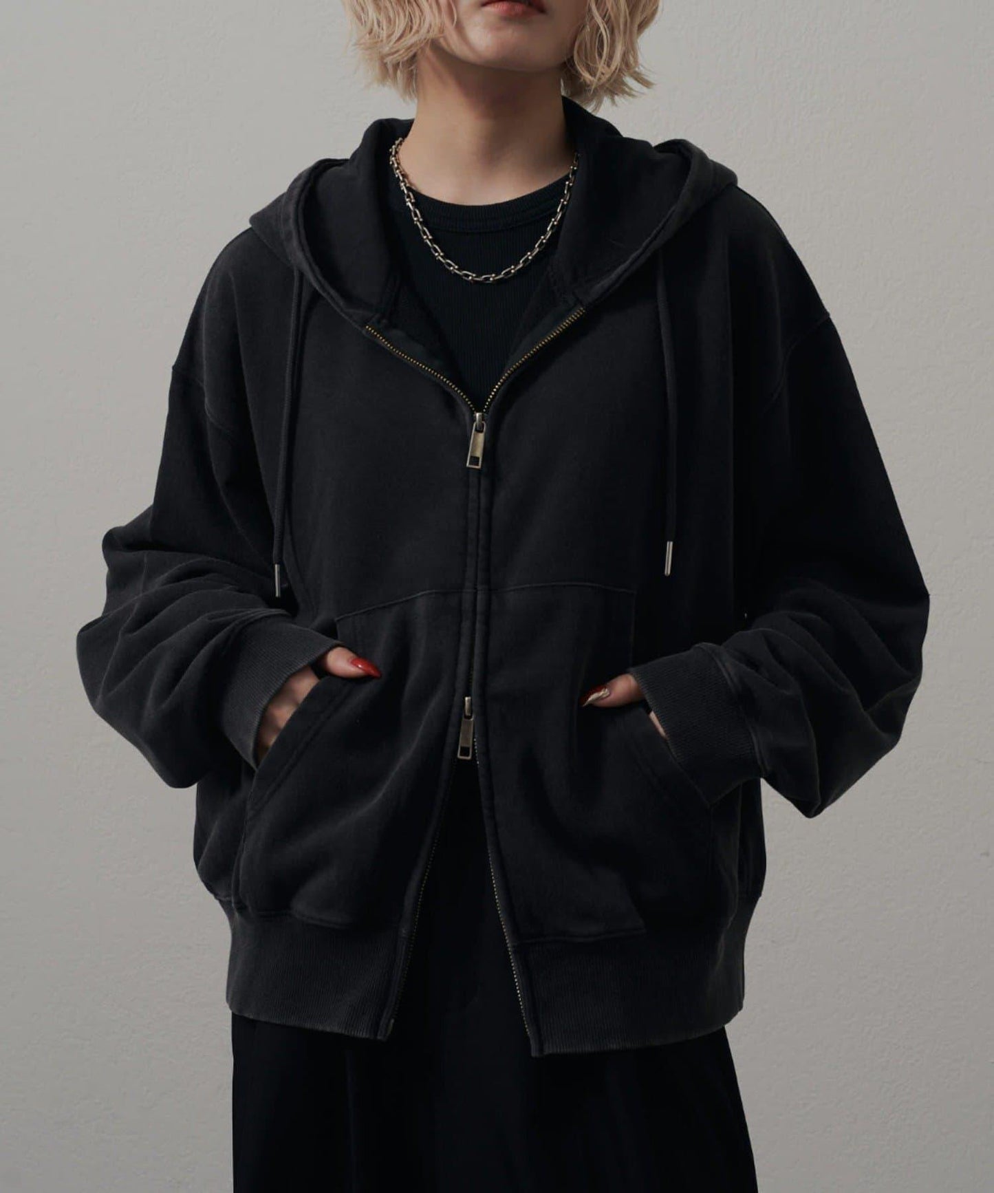 <Lui's ONE>雪花水洗拉鍊衛衣連帽衫