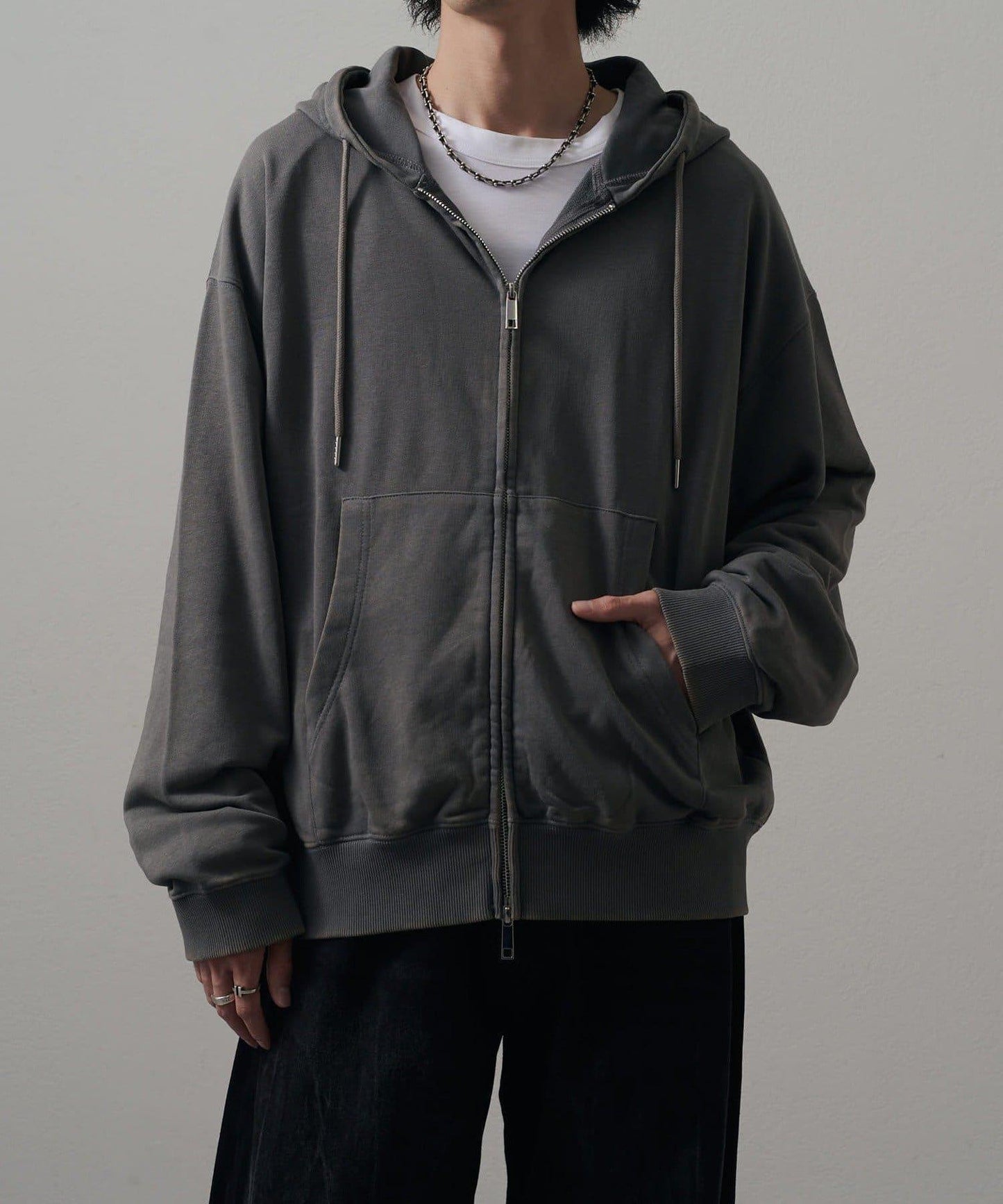 <Lui's ONE>雪花水洗拉鍊衛衣連帽衫