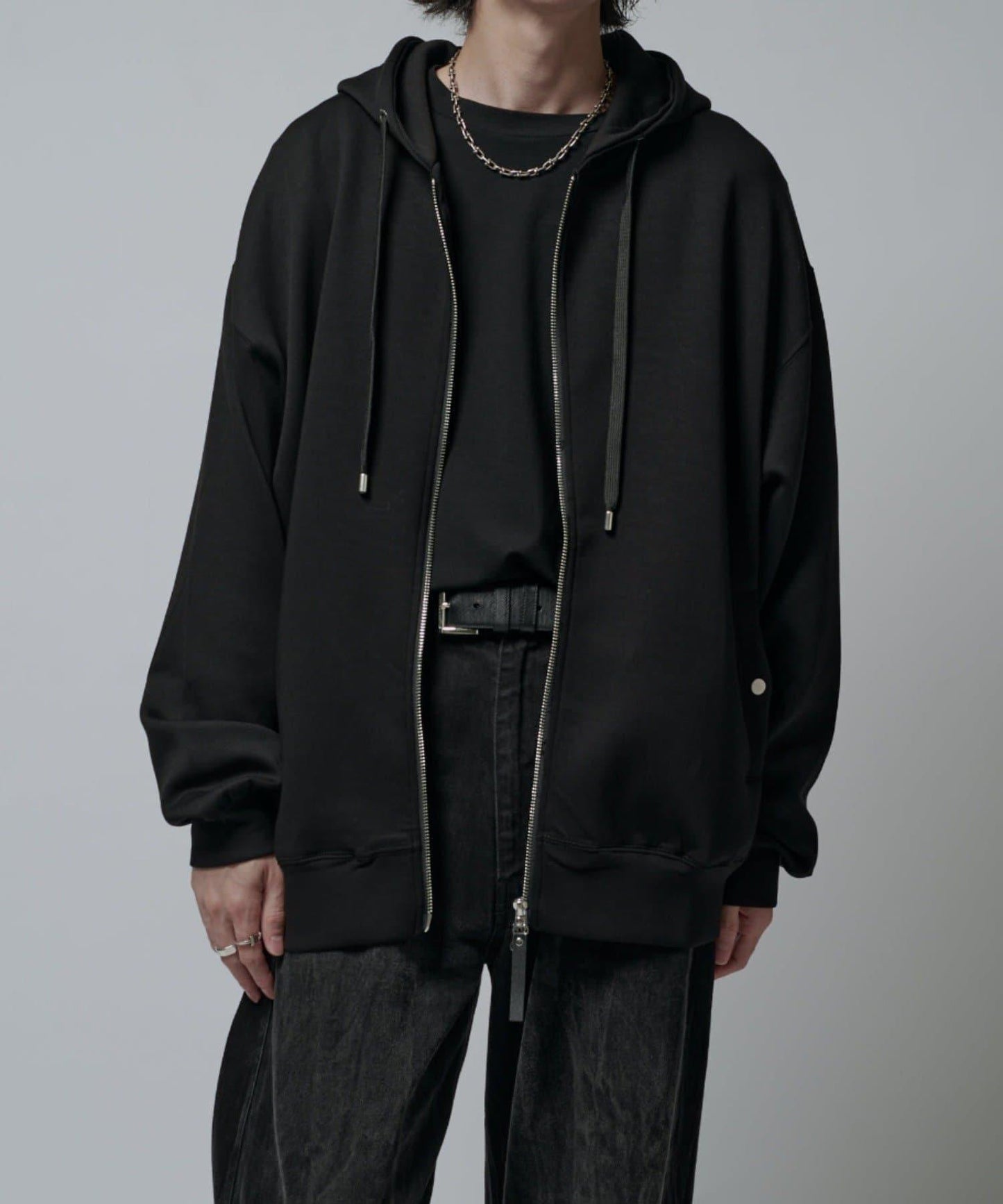 絲滑針織拉鍊連帽衫