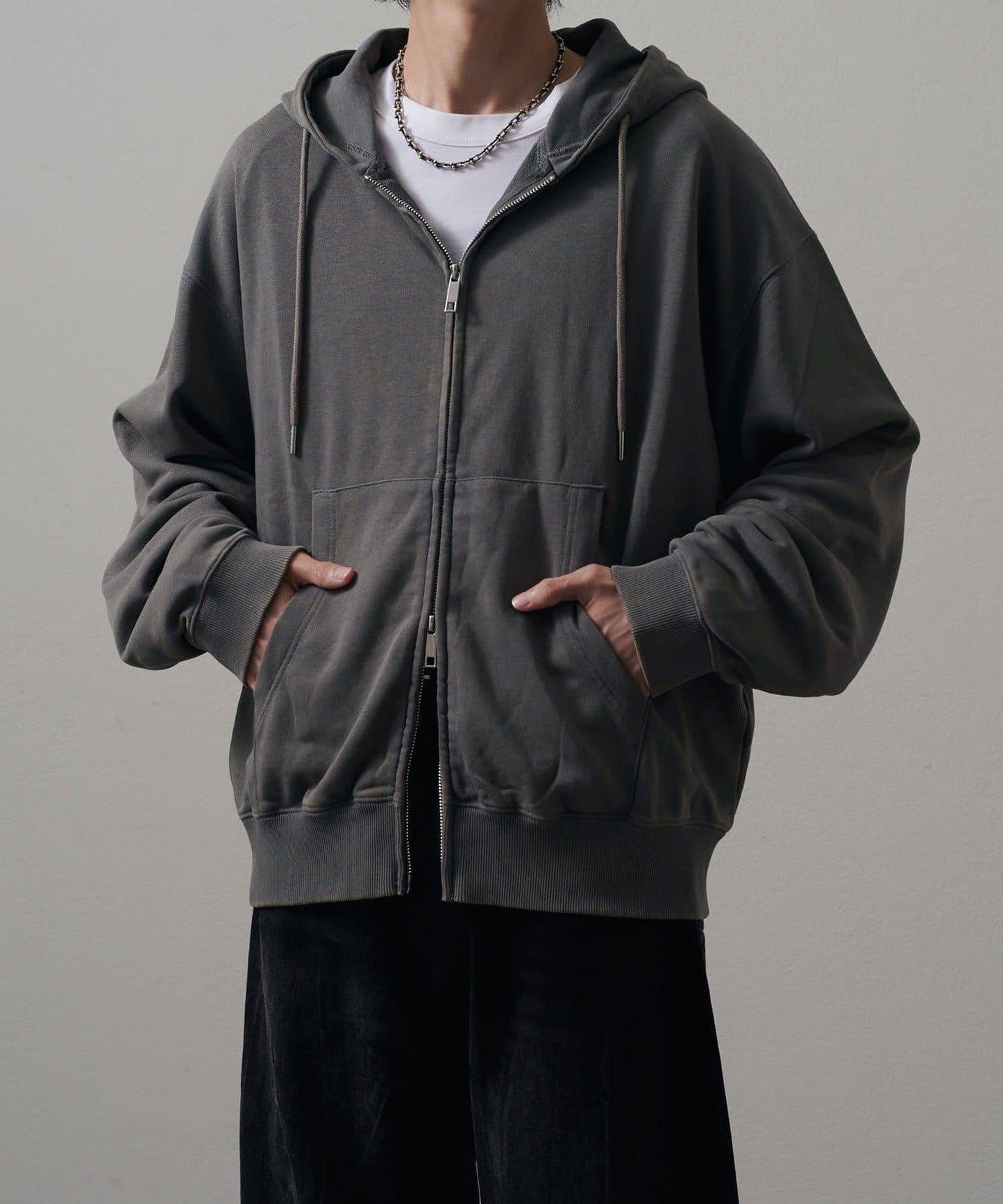 <Lui's ONE>雪花水洗拉鍊衛衣連帽衫