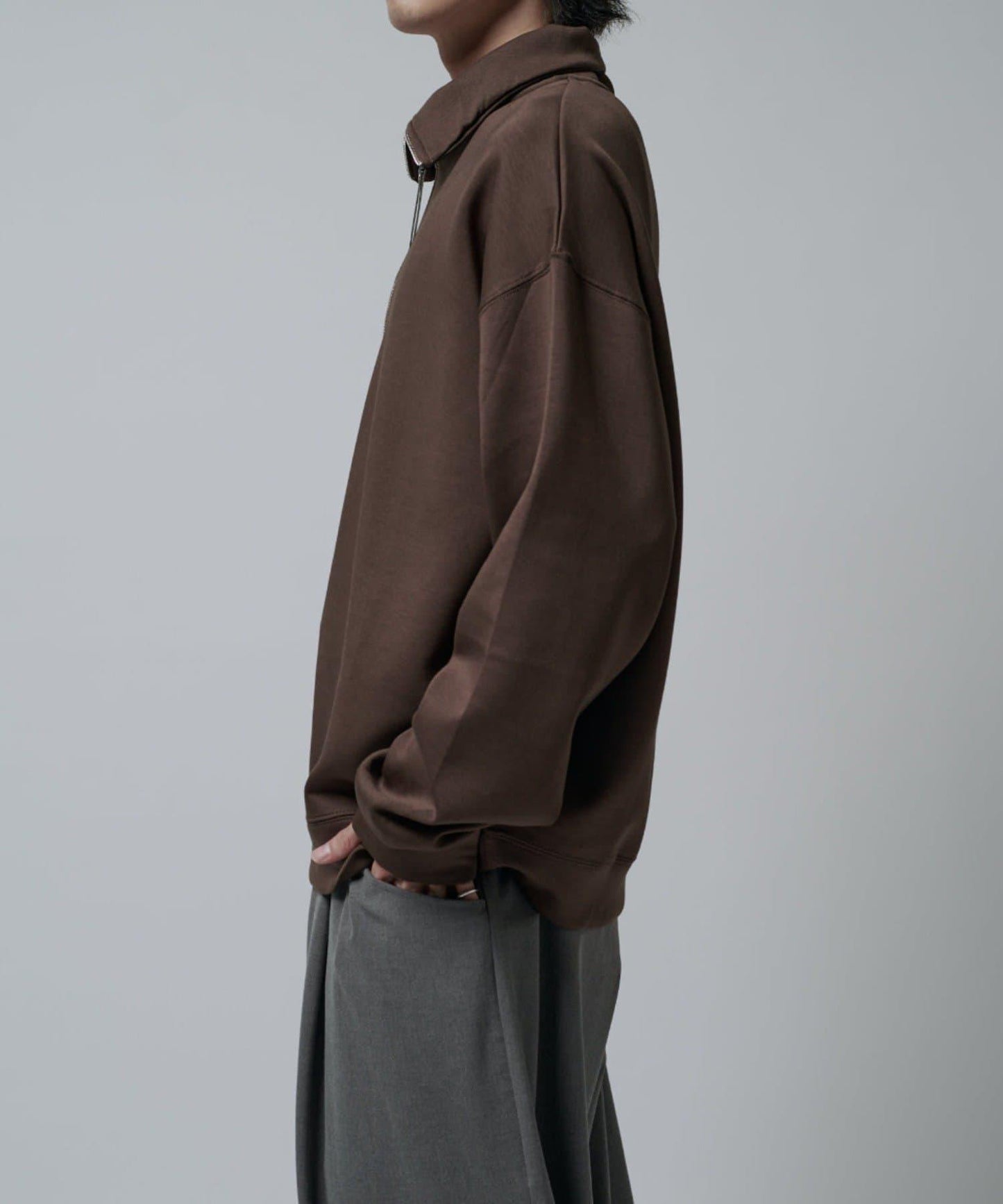 絲滑面料半拉鍊上衣