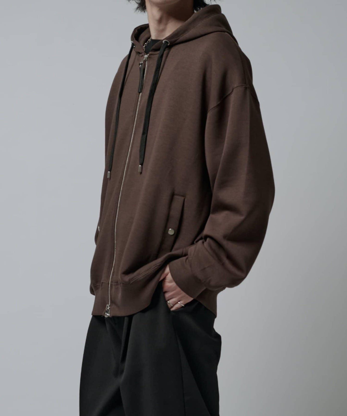 絲滑針織拉鍊連帽衫