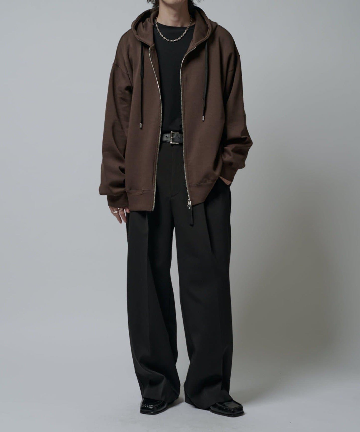 絲滑針織拉鍊連帽衫