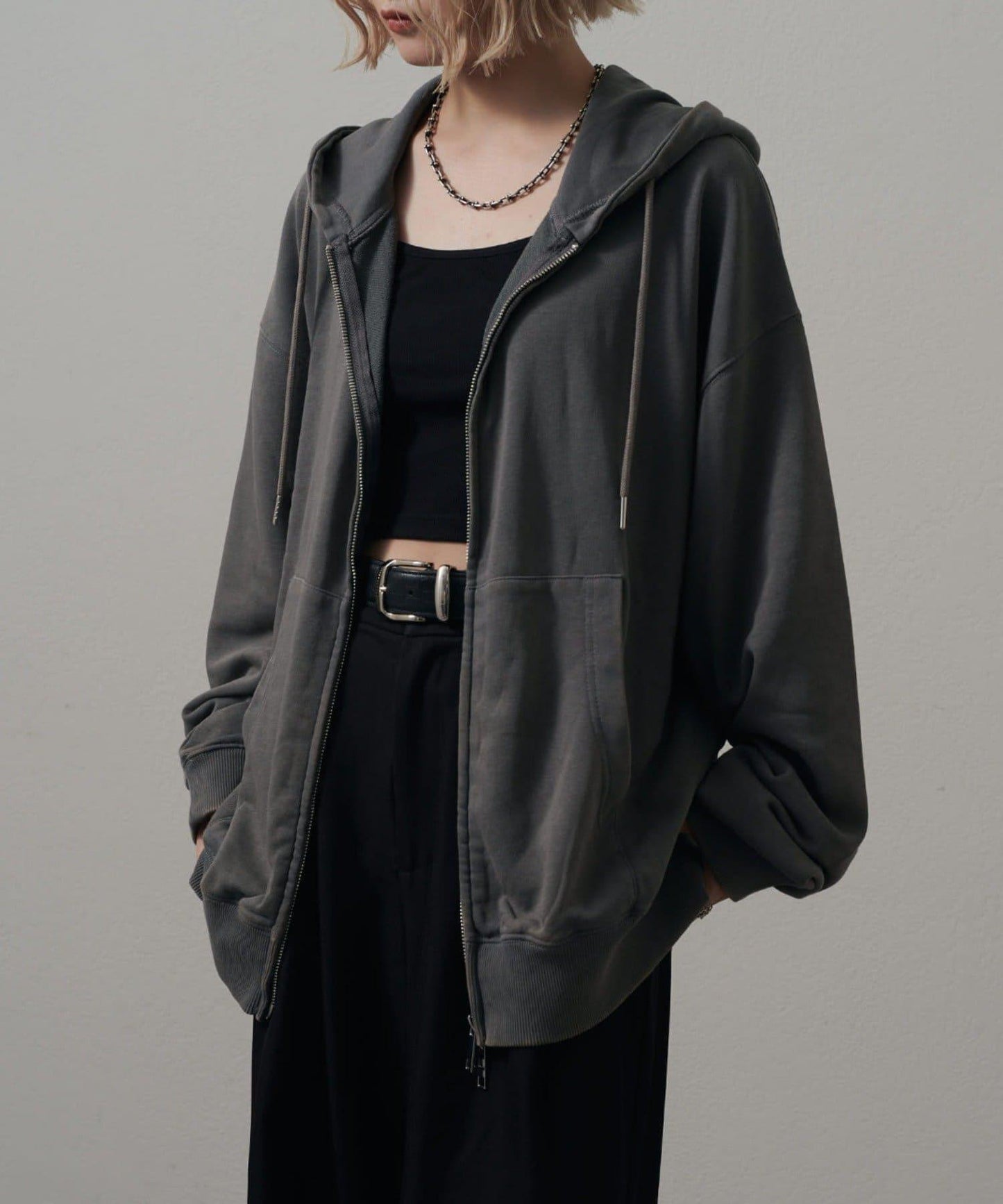 <Lui's ONE>雪花水洗拉鍊衛衣連帽衫