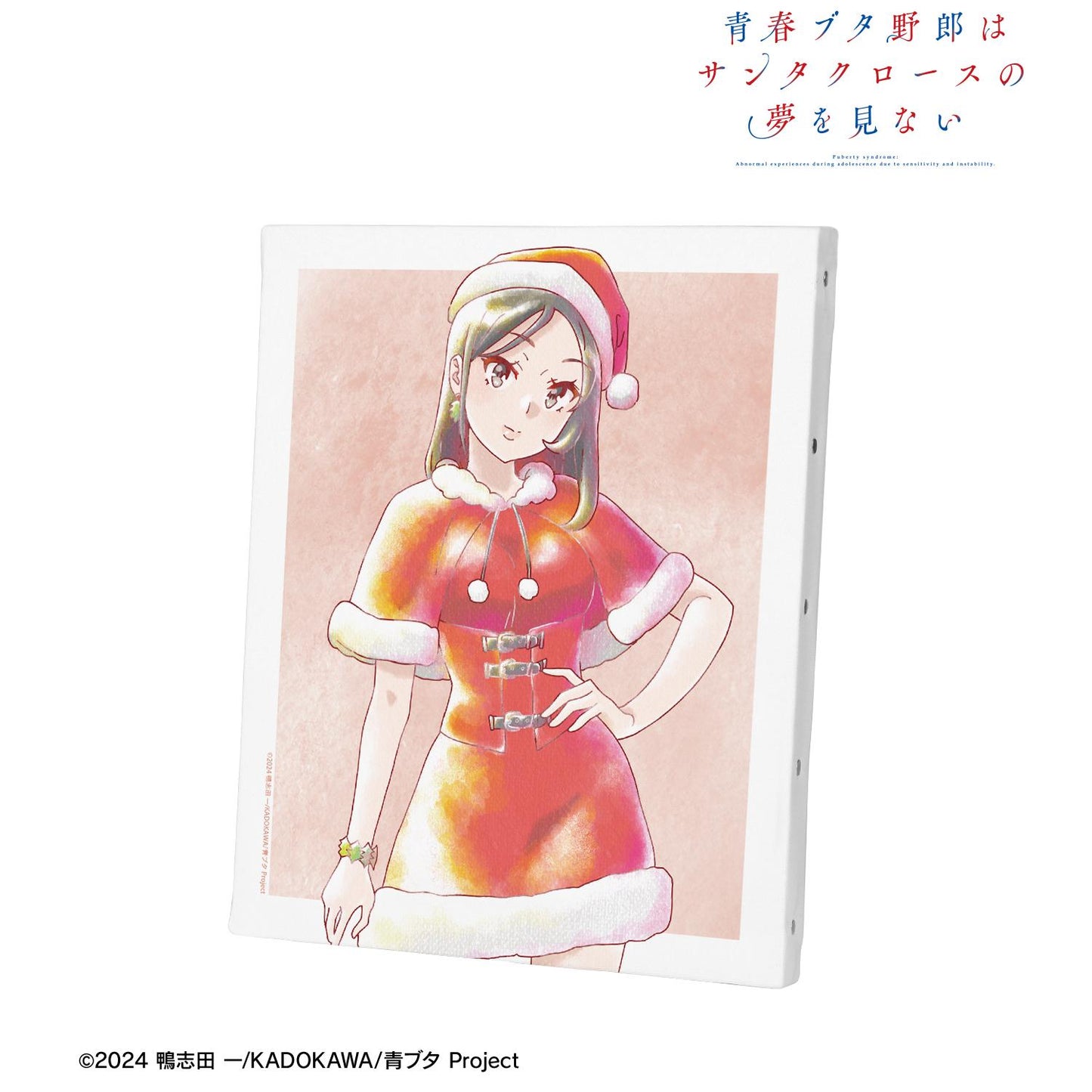青春豬頭少年不做聖誕老人夢_迷你裙聖誕少女 Ani-Art aqua label F3號畫布板