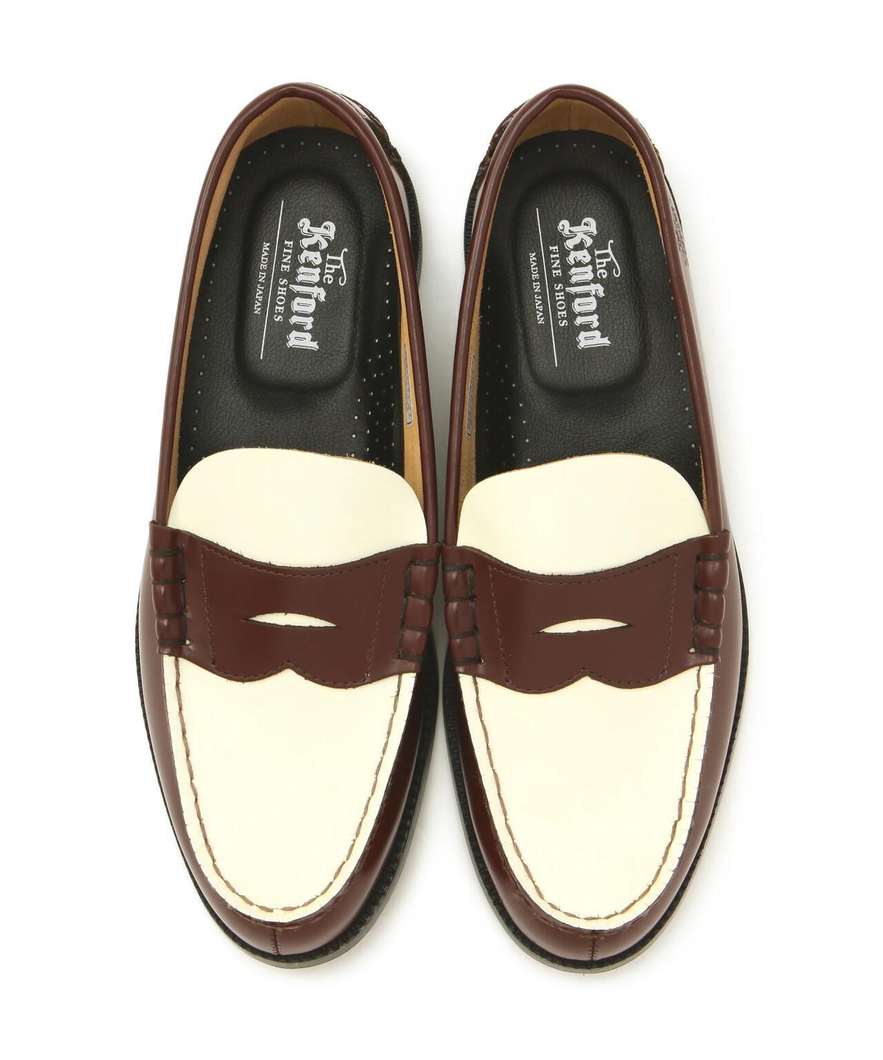 The Kenford Fineshoes 男士拼色樂福鞋 深棕色白色