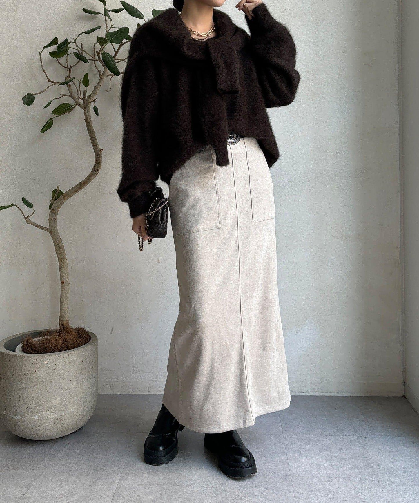 棉花糖絨面緊身裙