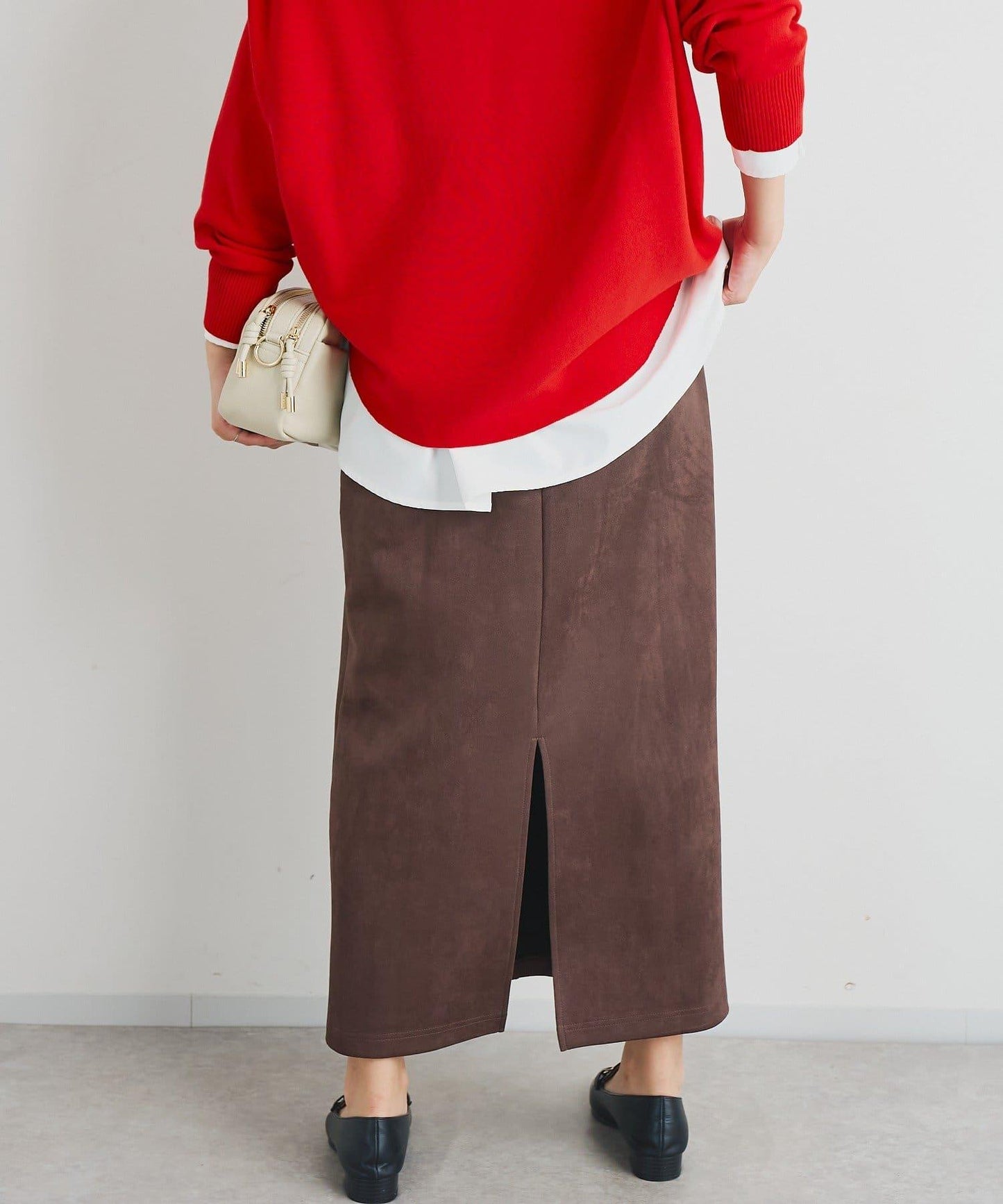 《女性優雅身形》棉花糖絨面窄身半身裙