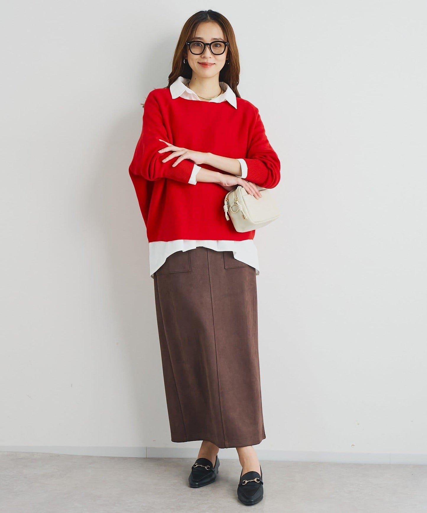 《女性優雅身形》棉花糖絨面窄身半身裙