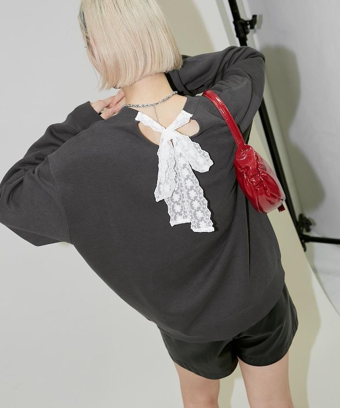 蕾絲蝴蝶結衛衣