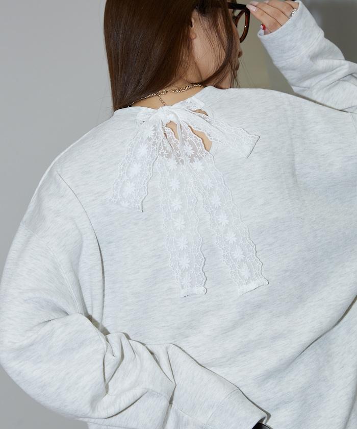 蕾絲蝴蝶結衛衣
