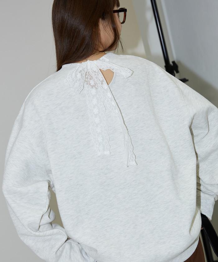 蕾絲蝴蝶結衛衣