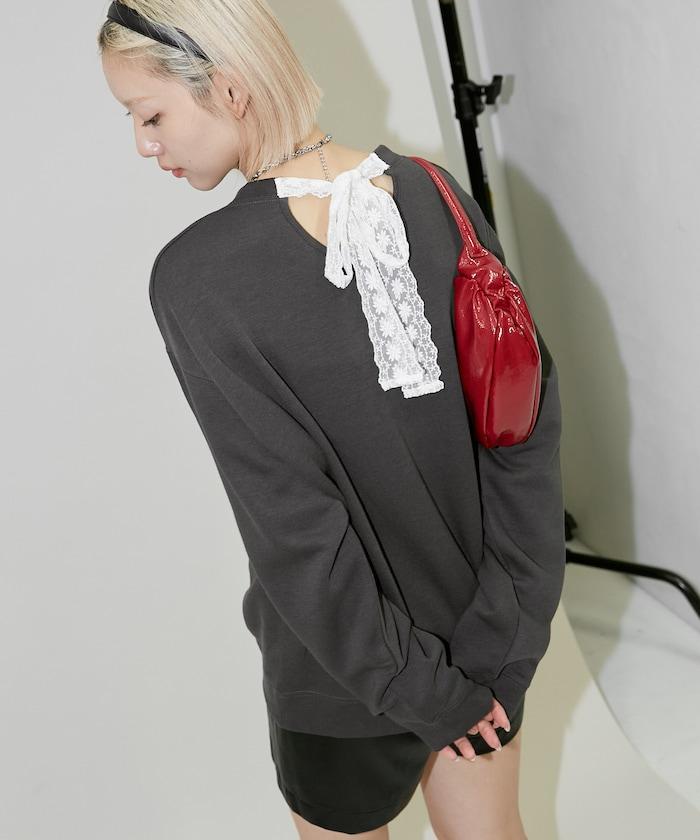 蕾絲蝴蝶結衛衣