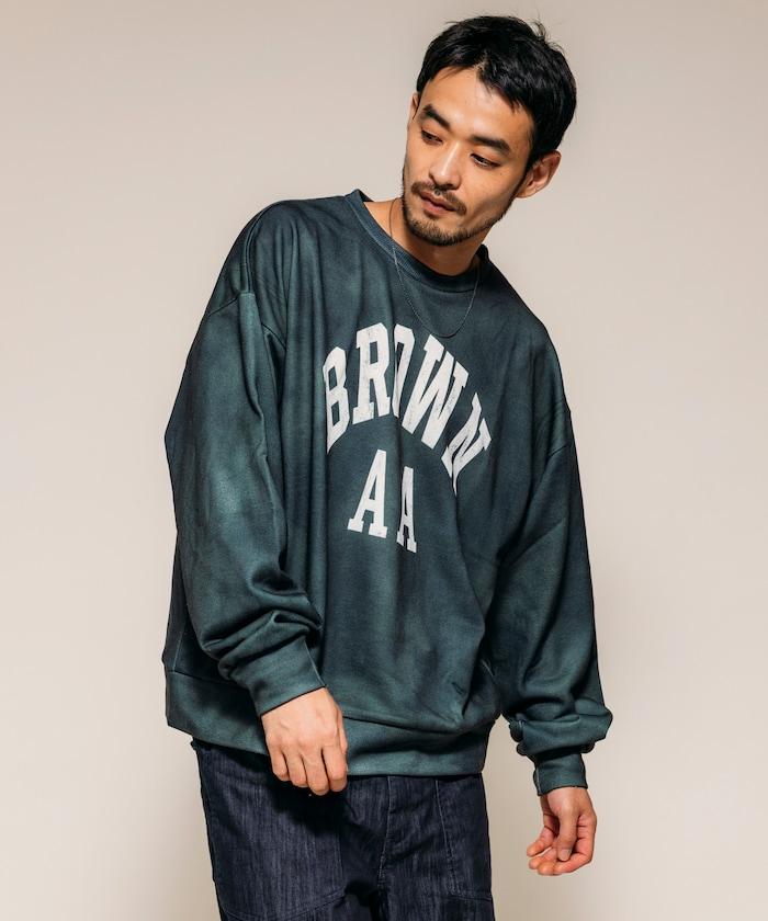 復古風格仿印花圓領衛衣