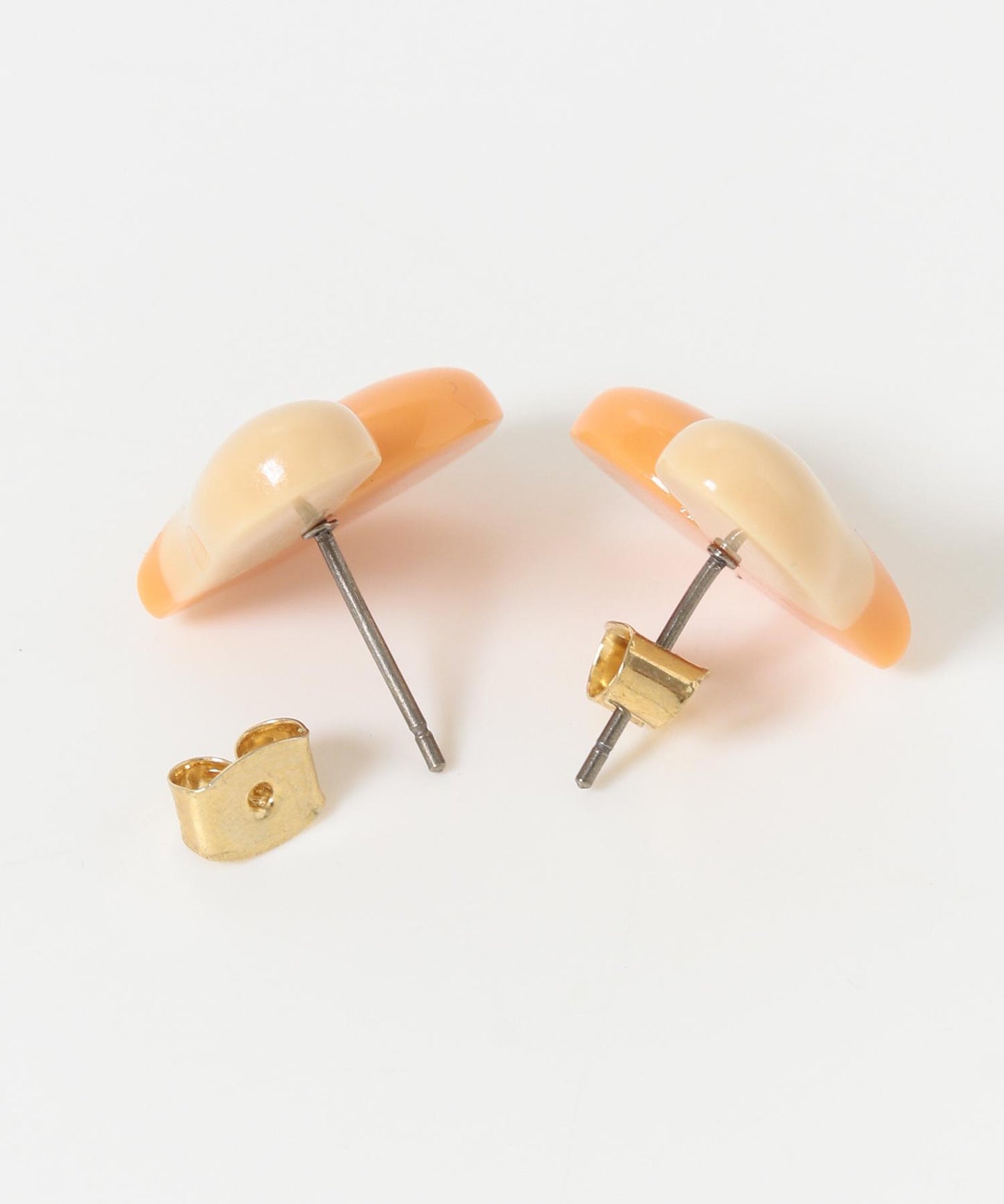 拼色樹脂愛心耳環