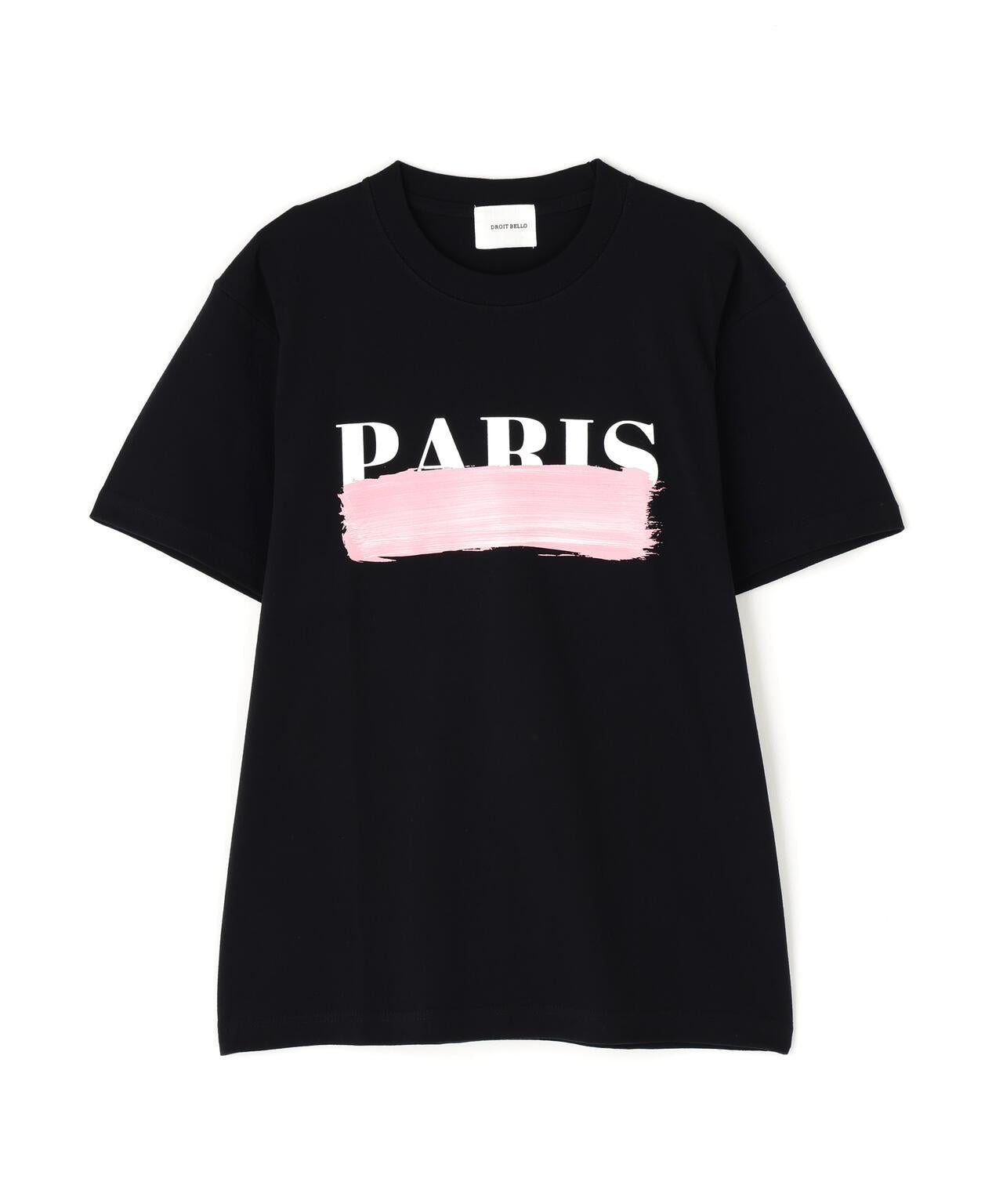 DROIT BELLO粉色印花PARIS短袖T恤