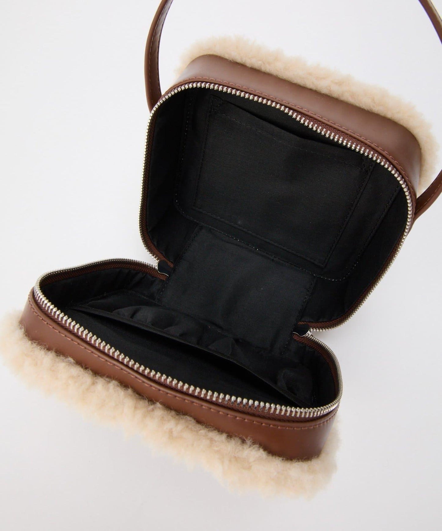 仿羊羔絨方形手提包