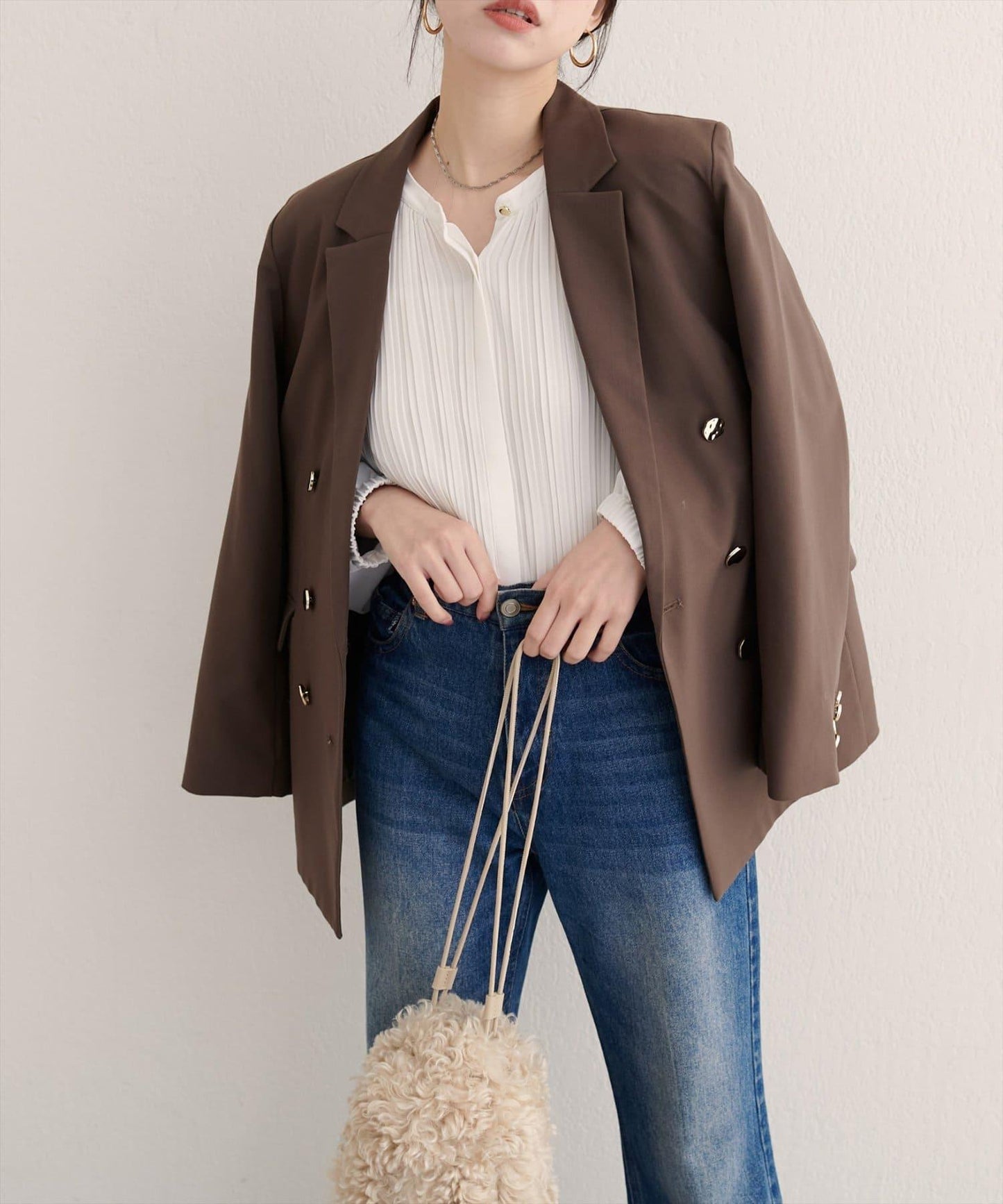 前後兩穿百褶襯衫