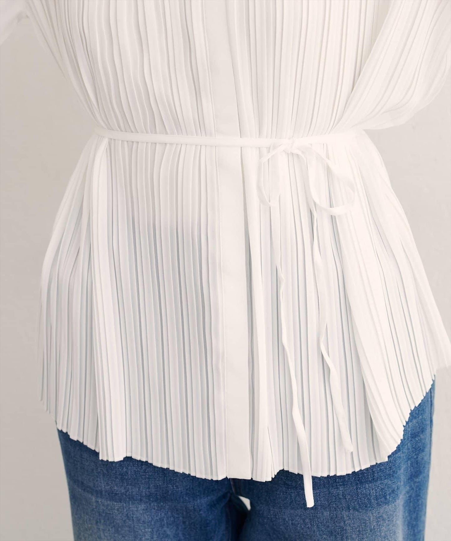 前後兩穿百褶襯衫