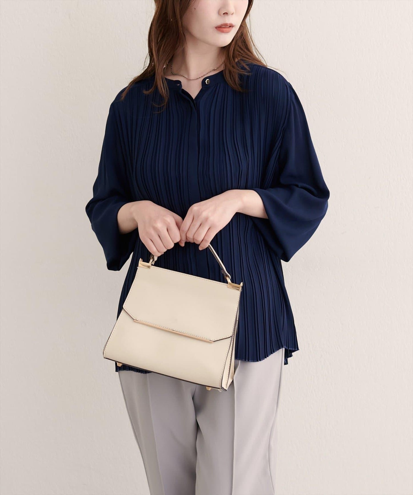 前後兩穿百褶襯衫