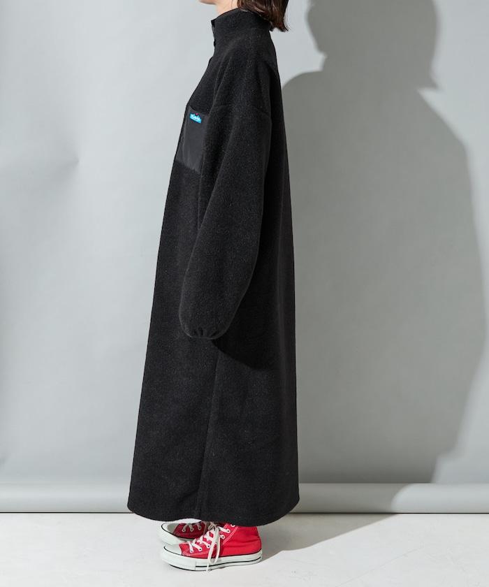 羊羔絨紐扣連衣裙【限定展開】