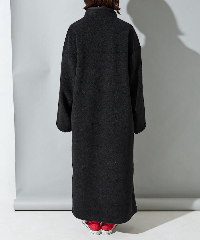 羊羔絨紐扣連衣裙【限定展開】