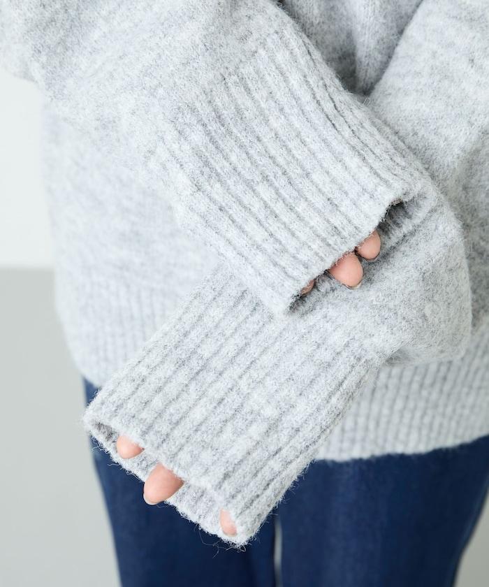 羅紋高領針織套頭衫