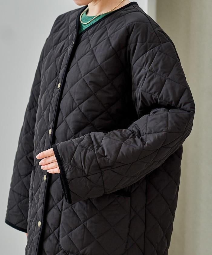 PRIMALOFT 菱形絎縫無領大衣