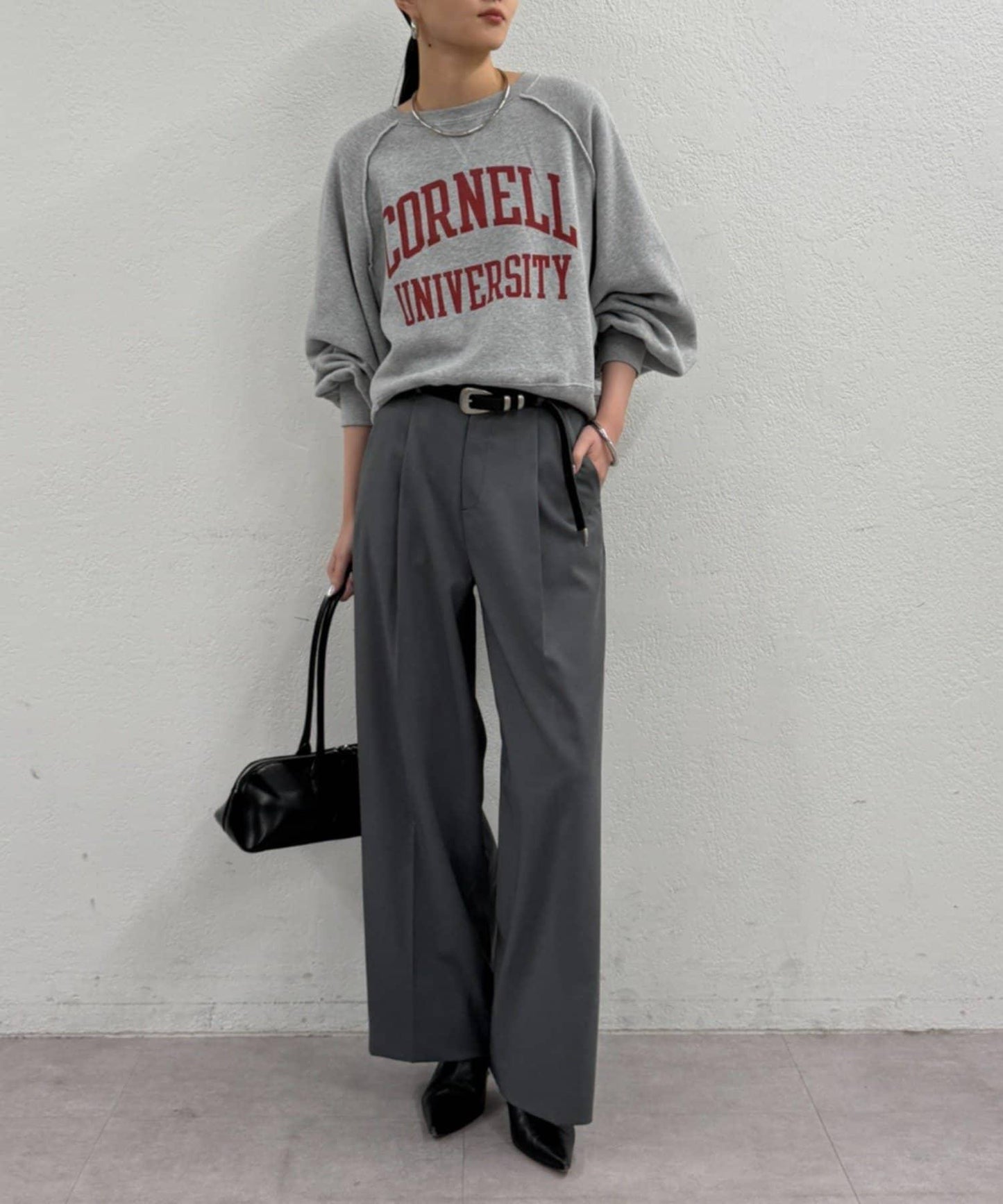 【Loungedress】直筒褶皺長褲