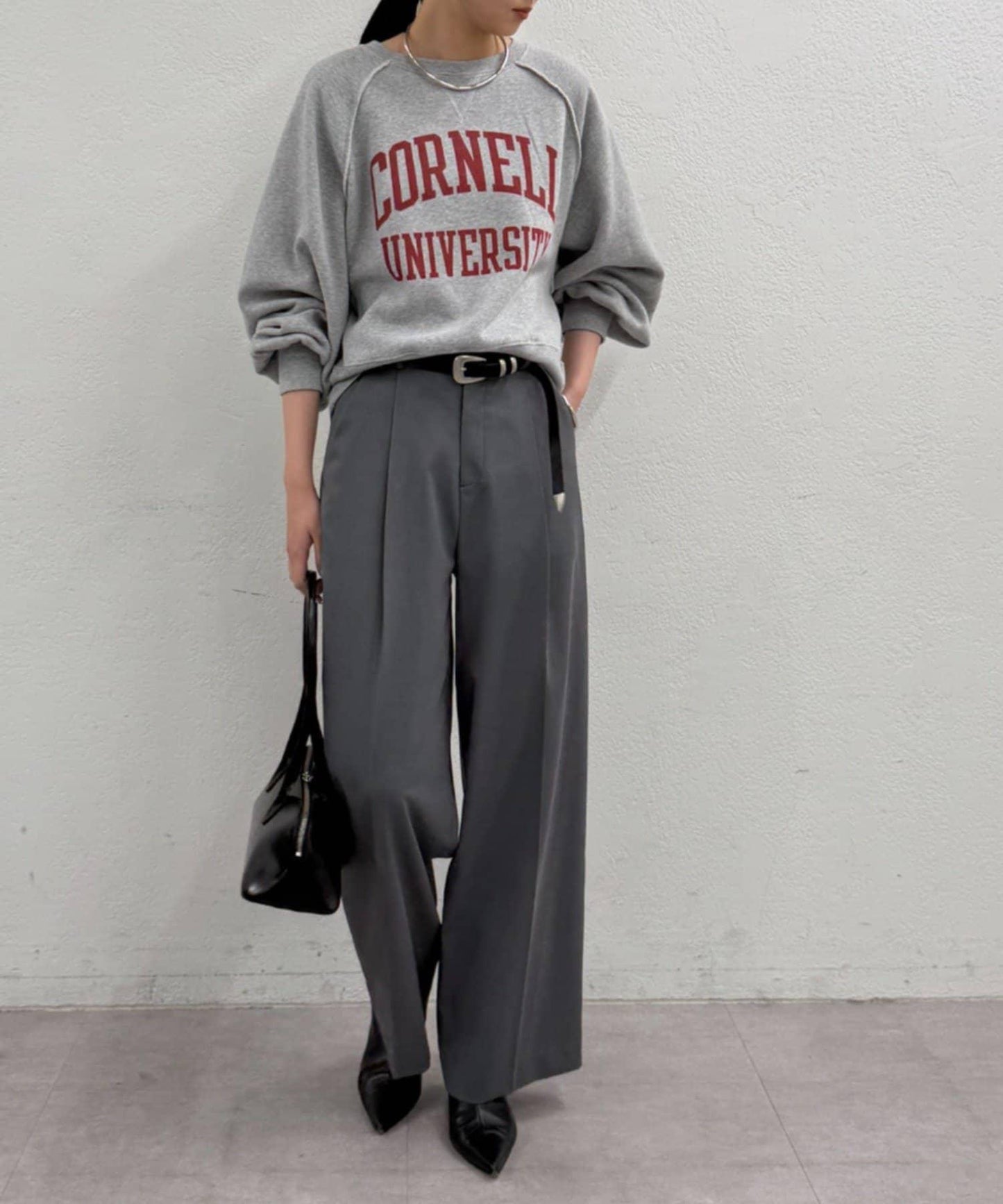 【Loungedress】直筒褶皺長褲