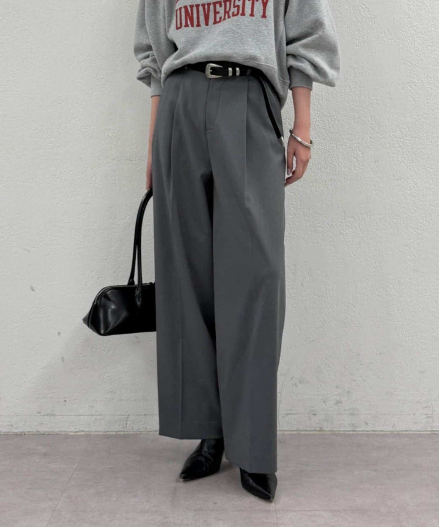 【Loungedress】直筒褶皺長褲