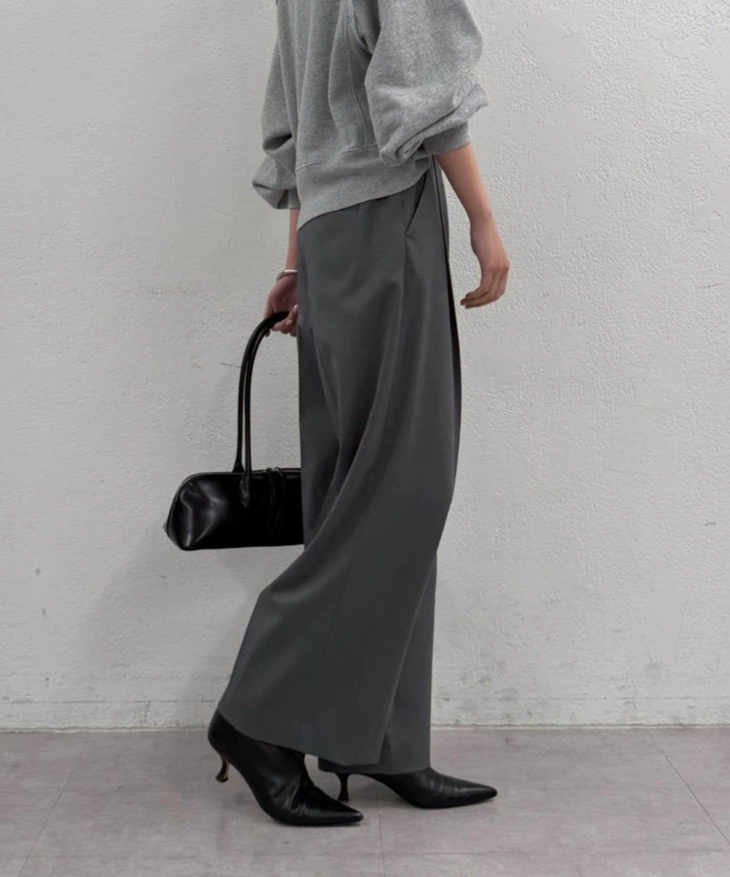 【Loungedress】直筒褶皺長褲