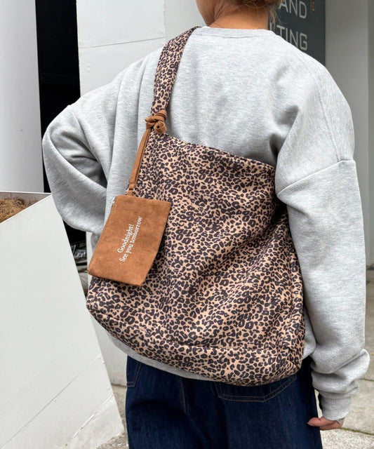 【UNISEX】附化妝包麂皮單肩包