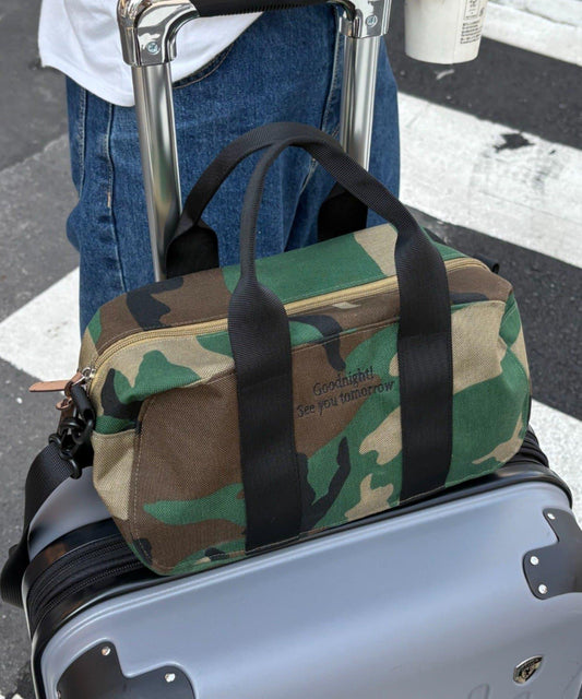 【UNISEX】尼龍拼色迷你波士頓包