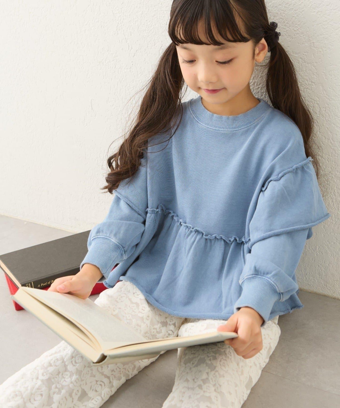 【KIDS】水洗工藝荷葉邊衛衣